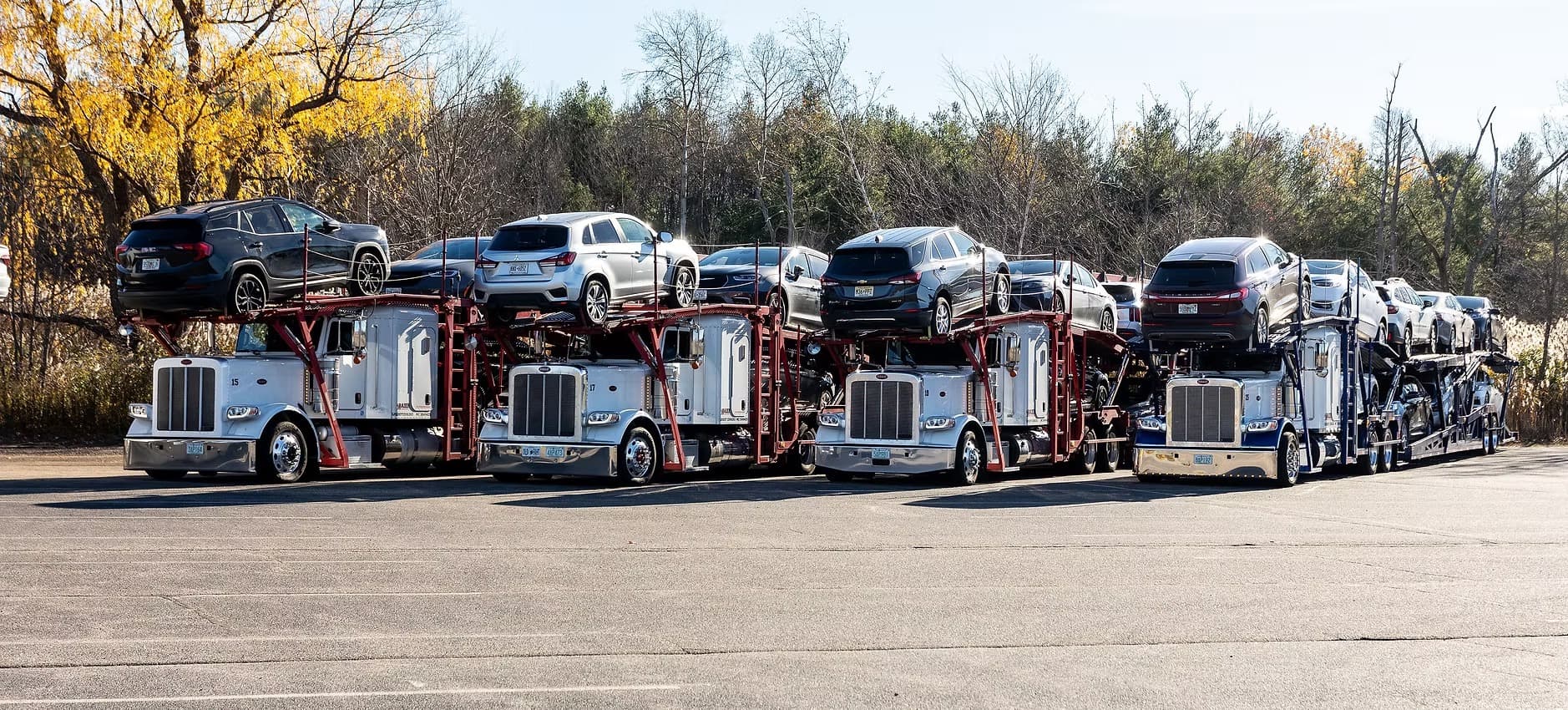 Baier Transport car carriers loaded with vehicles
